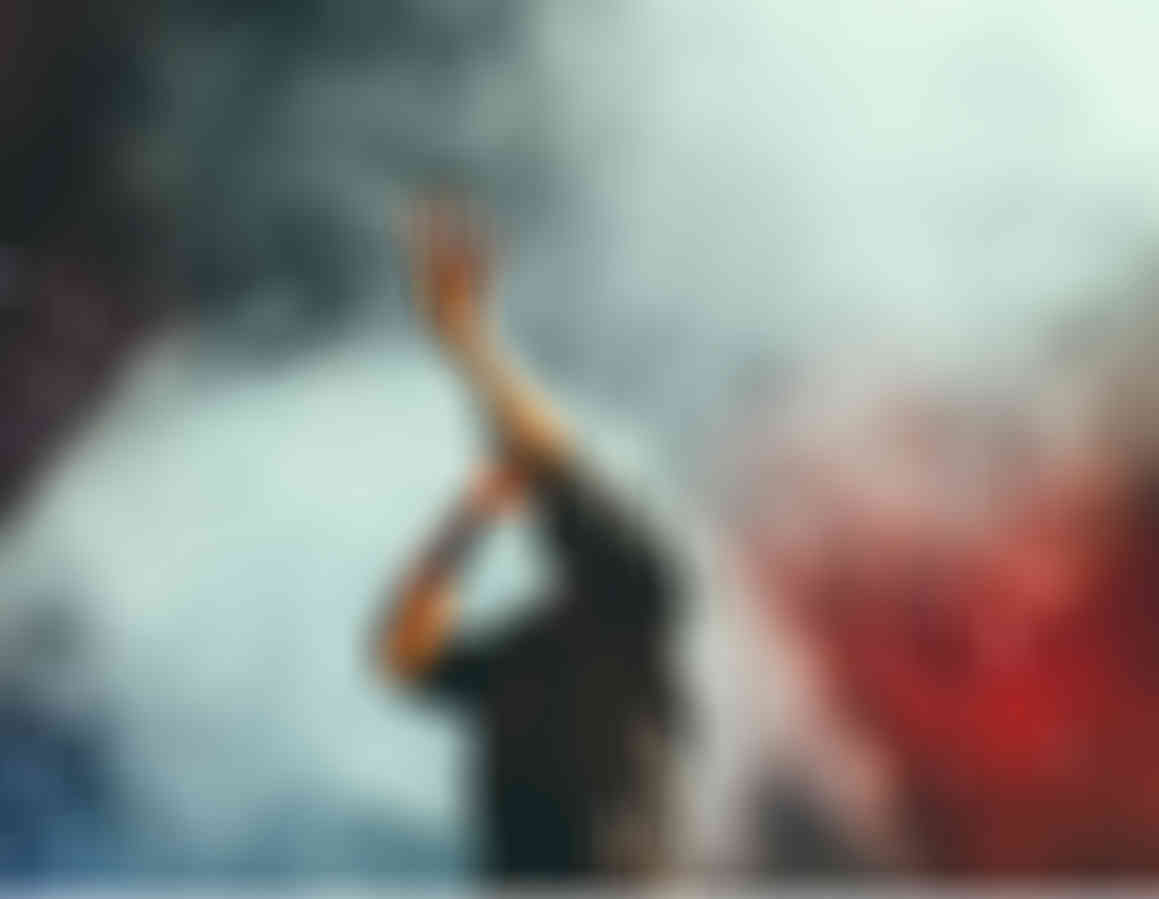 Blurred image of a man singing