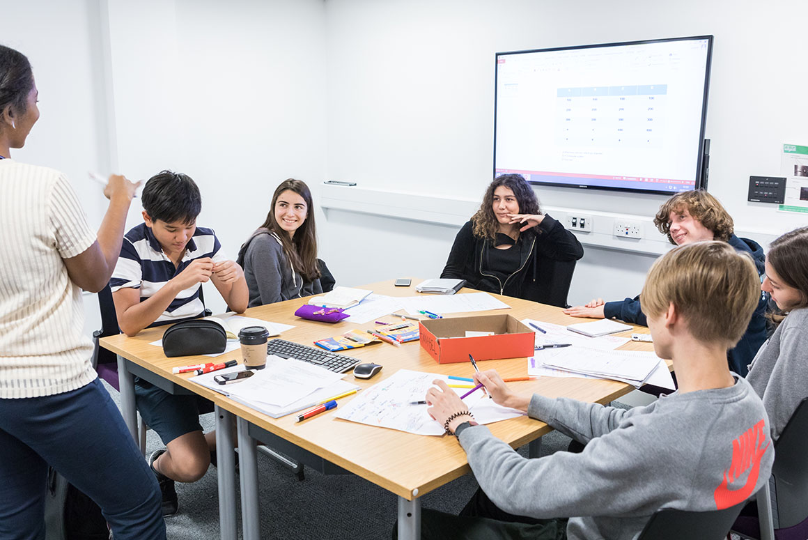 Bucksmore students and tutor in classroom