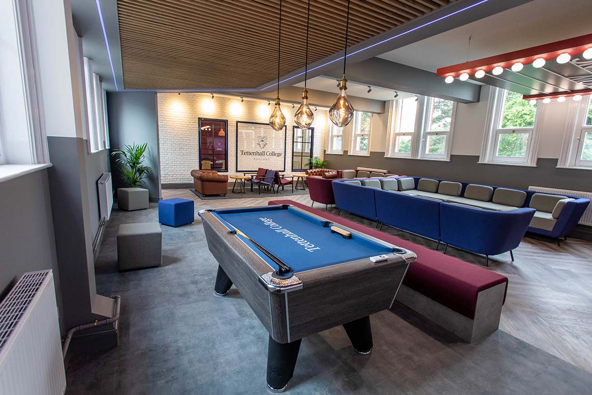 Student common room inside Tettenhall College boarding house