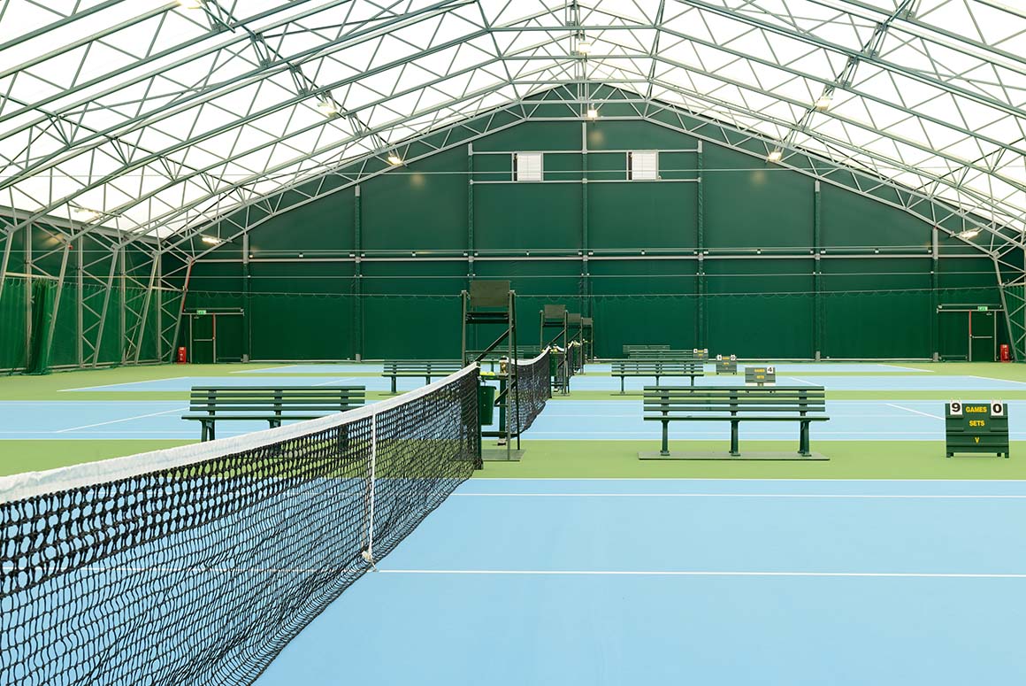 Inside Ellesmere College Tennis Centre