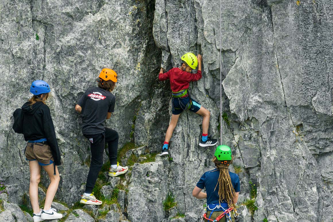 Sedbergh Summer School students rock climbing