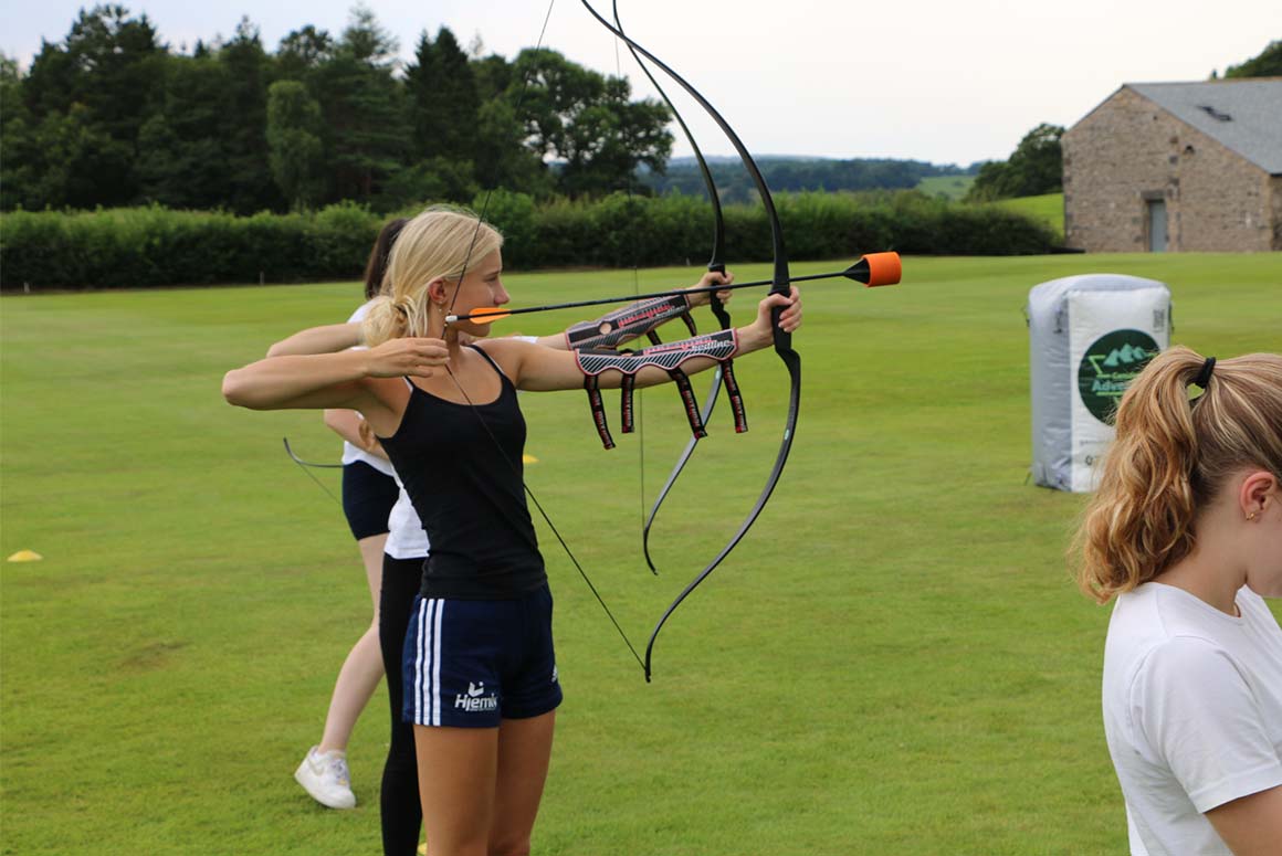 Sedbergh Summer School students doing archery